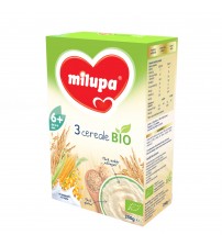 Cereale BIO Milupa fara lapte Orez, Porumb, Tapioca, 250g, 6luni+