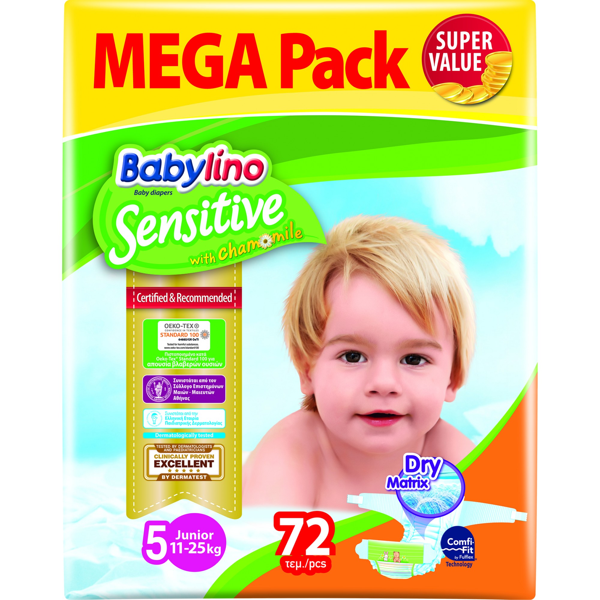 Scutece Babylino Sensitive Megapack Junior N5 72 buc