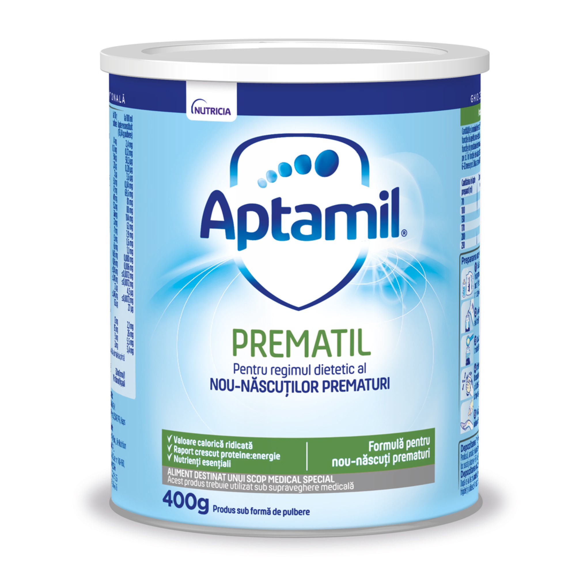 Lapte praf pentru prematuri Nutricia Aptamil Prematil, 400g, 0luni+