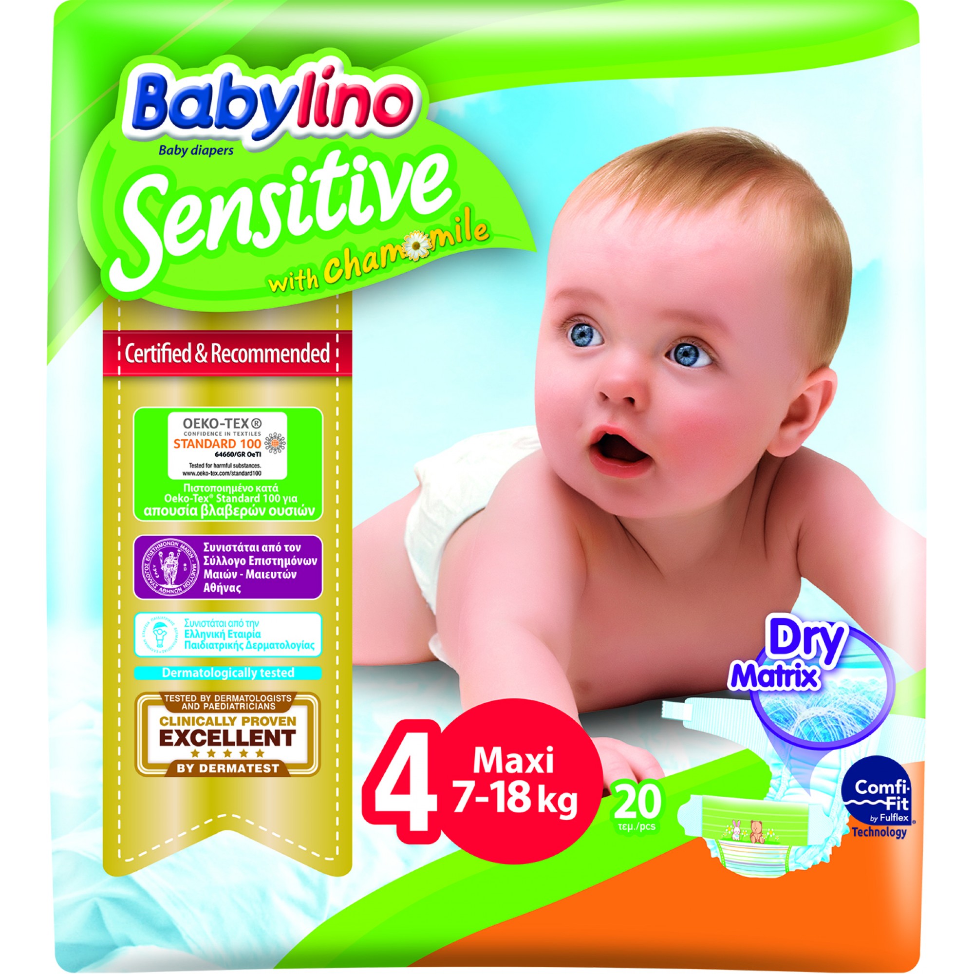 Scutece Babylino Sensitive N4 7-18kg/20 buc
