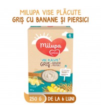 Cereale Milupa Milumil cu lapte Vise Placute Gris cu Banane, 250g, 6luni+