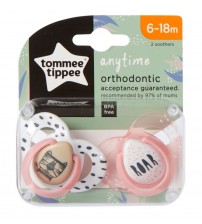 Set Suzete Ortodontice Anytime, Tommee Tippee, 6-18 Luni, 2 buc, Tigrut