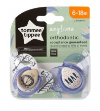 Set Suzete Ortodontice Anytime, Tommee Tippee, 6-18 Luni, 2 buc, Leut
