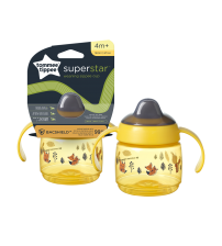 Cana Tommee Tippee Sippee cu protectie BACSHIELD™ si capac, 190 ml, 4 luni +, Galben, 1 buc