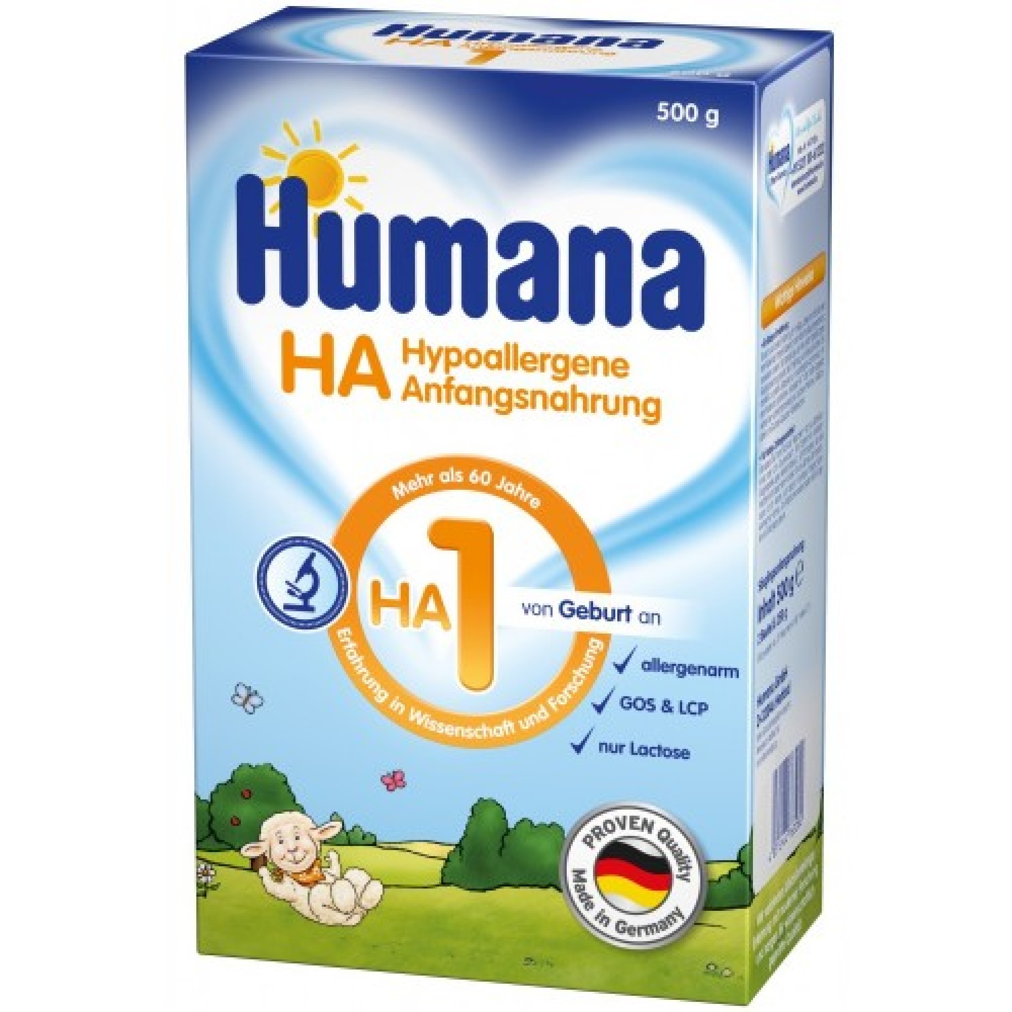 Lapte praf hipoalergenic, Humana HA 1 500 g, 0 luni+