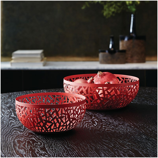 Fructiera Alessi otel inoxidabil rosu